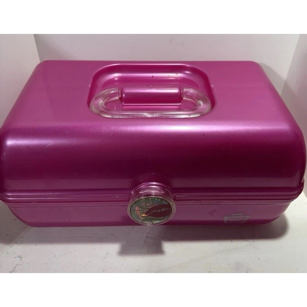 Caboodles Pink Cosmetic Organizer Makeup Craft Tote Organize Carry Case Vintage